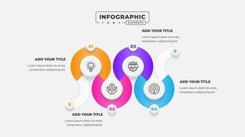 Business process infographic design template with 4 steps or options vector