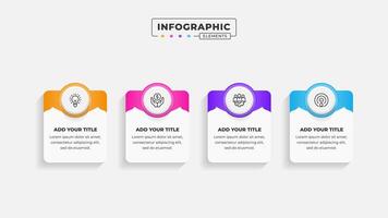 Business process infographic design template with 4 steps or options vector