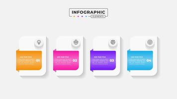 Business process infographic design template with 4 steps or options vector
