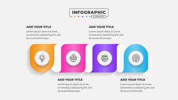 Business process infographic design template with 4 steps or options vector