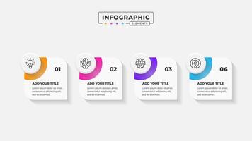 Business process infographic design template with 4 steps or options vector