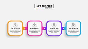 Business process infographic design template with 4 steps or options vector