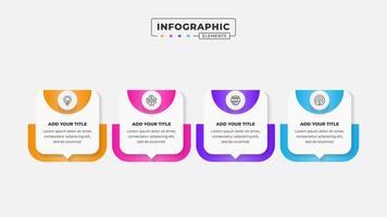 Business process infographic design template with 4 steps or options vector