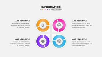 Business process infographic design template with 4 steps or options vector