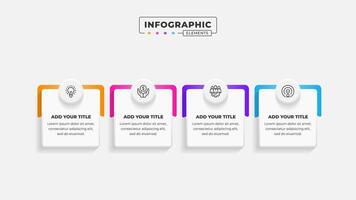 Business process infographic design template with 4 steps or options vector
