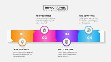 Business process infographic design template with 4 steps or options vector