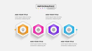 Business process infographic design template with 4 steps or options vector