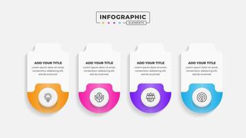 Business process infographic design template with 4 steps or options vector