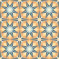Geometric seamless pattern of colorful square tile. Traditional decorative ornate azulejos. vector