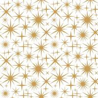 Magical starry seamless pattern with gold star design elements on white background. vector