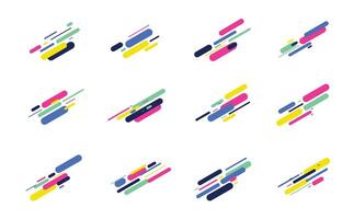 Abstract Colorful Diagonal Stripes Element, Geometric Shapes Design. Dynamic Element vector