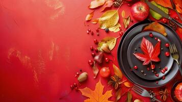 Rustic Autumn Table Setting photo