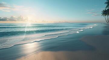 Palm Tree Beach at Sunset photo