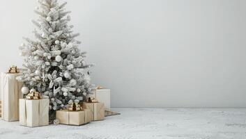 Decorated Christmas Tree With Presents photo