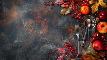 Rustic Autumn Table Setting photo