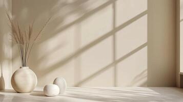 Minimalist Interior With Dried Pampas Grass photo