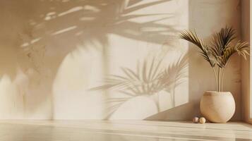 Minimalist Interior With Dried Pampas Grass photo