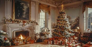 Decorated Christmas Tree in a Classic Mansion photo