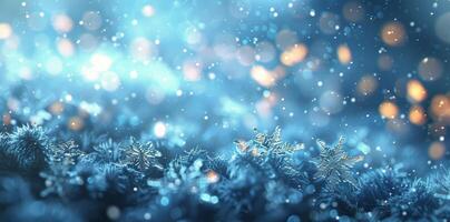 Snowflakes On Blue Background photo