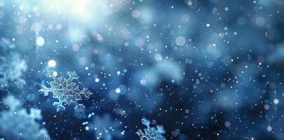 Snowflakes On Blue Background photo