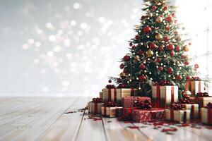 Decorated Christmas Tree With Gifts photo