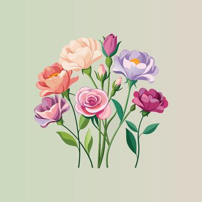 Creative set with flowers Design.