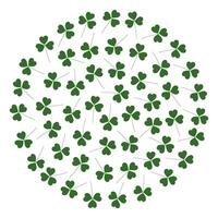 Shamrocks in a shape of circle in trendy green Isolated on a transparent background. Backdrop idea. Greetings cards, posters, banner, brochure, price tag, label or web, promo design concept vector