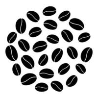 Abstract coffee beans in the shape of a circle on a transparent background in minimalistic style Isolate EPS for cards, posters, banners, brochures, billboards or web, promo, label or price tag vector