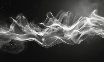 Abstract White Smoke Flowing on a Black Background photo