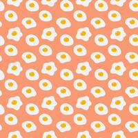 Fried eggs different shapes with bright yolk Seamless pattern. Abstract background texture concept. Wrapping, wallpaper or web, cards, poster, banner, price, label or web, promo design idea. vector