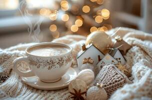 Cozy Winter Drink With Whipped Cream photo