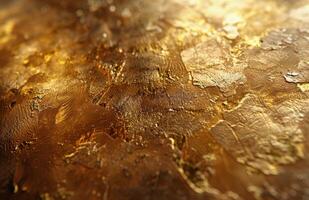 Close-Up View of Shiny Gold Leaf Texture photo