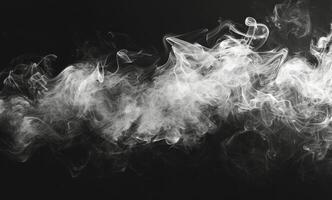 Abstract White Smoke Flowing on a Black Background photo