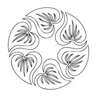 a circular design with four leaves in it vector