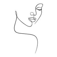 continuous line drawing of a woman's face vector