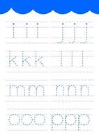 alphabet trace with guideline vector