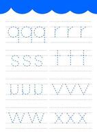 alphabet trace with guideline vector