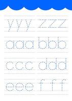 alphabet trace with guideline vector