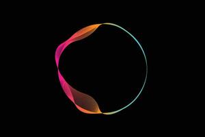 An abstract frame in a circular shape with rainbow colors. Ideal for creative and artistic designs. vector