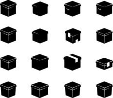 Silhouette Box Set Various Box Shapes Collection vector