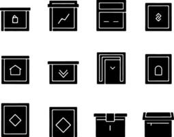 Silhouette Box Set Various Box Shapes Collection vector