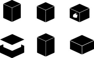 Silhouette Box Set Various Box Shapes Collection vector