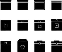 Silhouette Box Set Various Box Shapes Collection vector