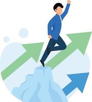 man raised up on business, job and career vector
