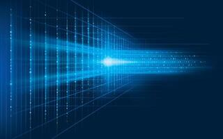 Abstract Technology blue light lines perspective moving to lighting effect on dark background. Glowing speed lines effect. vector