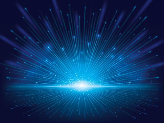 Futuristic light Streaks background. Abstract of warp or hyperspace motion in star trail. Technology BLue Light Tunnel