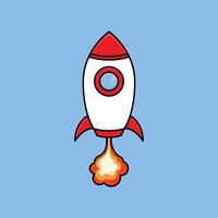 rocket space launch cartoon design concept idea vector