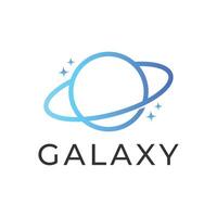 galaxy planet logo design concept idea simple and clean vector