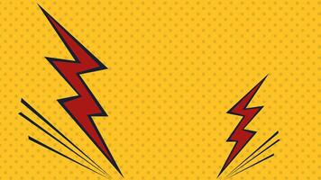 two lightning bolts on a yellow background vector