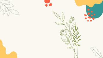 a colorful background with leaves and flowers vector